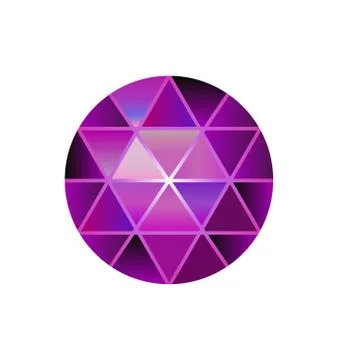 Gem stone, round diamonds on white. Polygonal vector ball. Stock Illustration