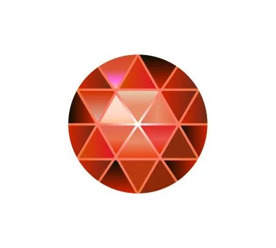 Gem stone, round diamonds on white. Polygonal vector ball. multicolor gradien Stock Illustration