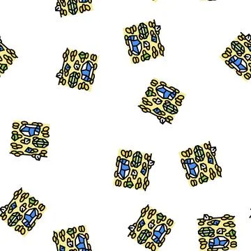 Gem stone vector seamless pattern Stock Illustration