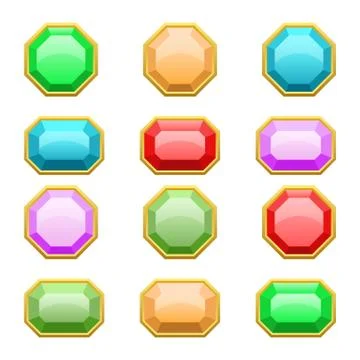 Gem stones vector design illustration isolated on white background Stock Illustration