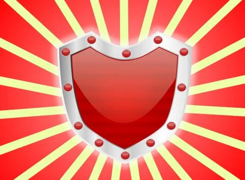 Gem Studded Red Shield Stock Illustration
