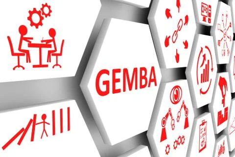 GEMBA concept cell background 3d illustration Stock Illustration