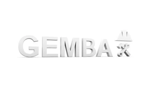 GEMBA concept white background 3d render illustration Stock Illustration