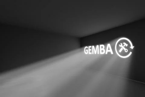 GEMBA rays volume light concept 3d illustration Stock Illustration