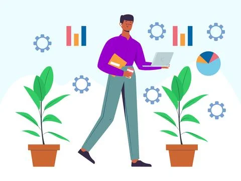 Gemba Walk Concept Illustration Style Stock Illustration
