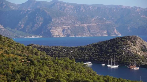 Gemiler Ancient Island Aerial Stock Footage 80904255
