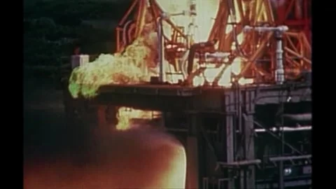 Gemini 10 spacecraft rocket boosters igniting Stock Footage 270937652
