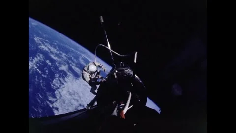 Gemini 12 astronaut Buzz Aldrin extra-vehicular activity Stock Footage 263444669