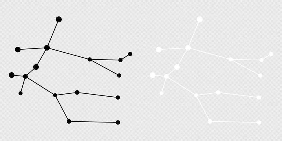 Gemini constellation map set. Vector illustration. Stock Illustration