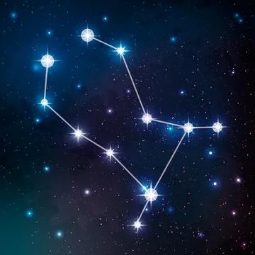 Gemini constellation in the night sky Stock Illustration