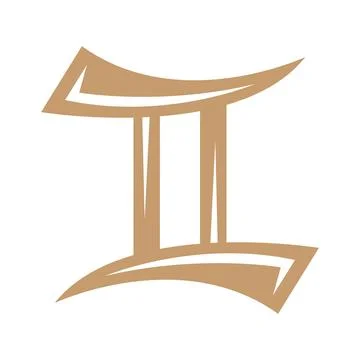 Gemini icon logo design Stock Illustration