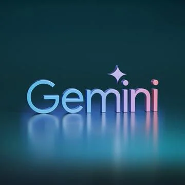 Gemini logo in three dimensions. 3d illustration. 스톡 일러스트