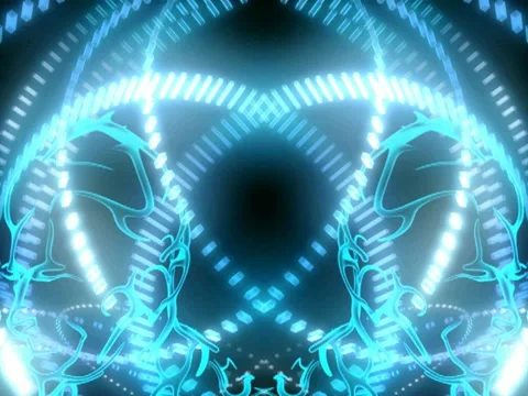 Gemini Orbit Blue Glow Statue Entrance Rotating Energy Sequence Video stock 20377565