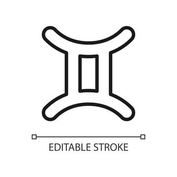 Gemini pixel perfect linear icon Stock-Illustration