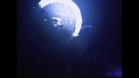 Gemini space capsule orbiting earth Stock Footage 263445322