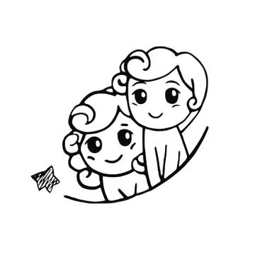 Gemini with a star Stock Illustration