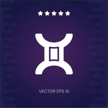 Gemini vector icon Stock Illustration