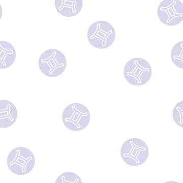 Gemini zodiac glyph seamless pattern Stock Illustration