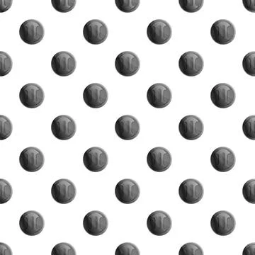 Gemini zodiac sign gray button seamless pattern Stock Illustration