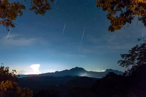 Geminids meteor shower Stock-Fotos