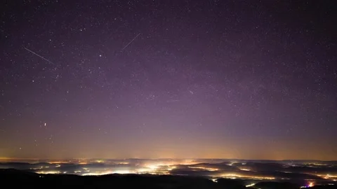 Geminids meteor shower time-lapse, 2021.12.13-14. part 5 Stock Footage 193008268