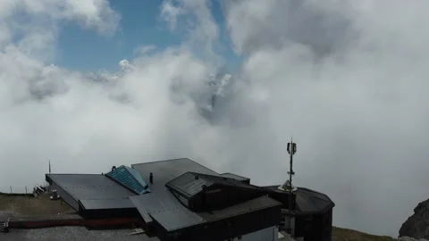 Gemmi cable car at the top of the mountain.  Stock Footage 167848672