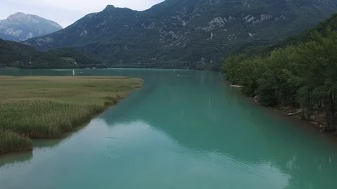Gemona - Lake Panoramic drone run 4K Video stock 102274372
