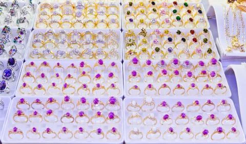 Gems and rings Stock Photos