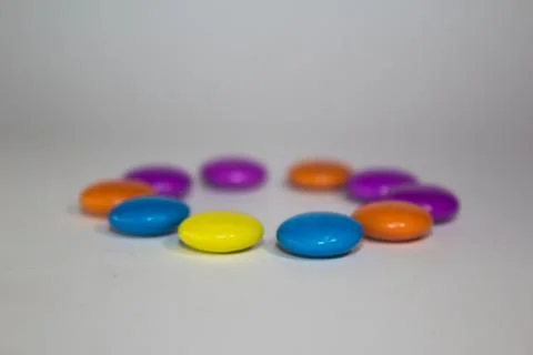 Gems chocolate candy with white background Stock Photos