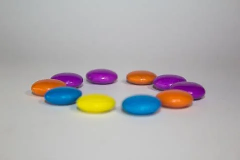 Gems chocolate candy with white background Stock Photos