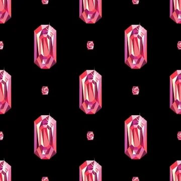 Gems seamless pattern Illustrazione stock