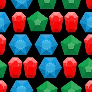 Gems seamless pattern. Vector background of gemstone jewelry Stockillustratie