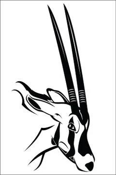 Gemsbok antelope Stock Illustration