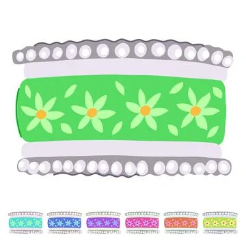Gemstone bracelet churi indian vector cartoon graphic Stock Illustration