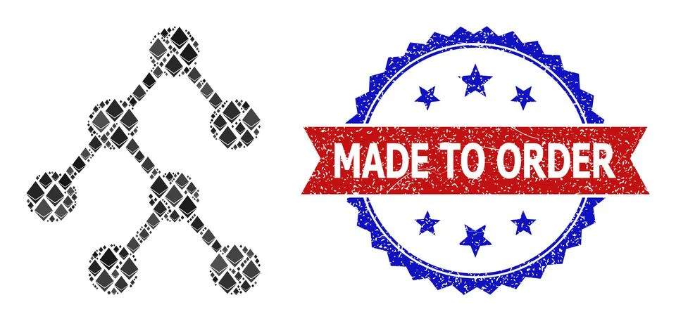 Gemstone Composition Binary Relations Icon and Textured Bicolor Made to Order Stock Illustration