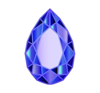 Gemstone, diamond in the form of a pear drop Stock Illustration