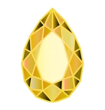 Gemstone, diamond in the form of a pear drop Stock Illustration
