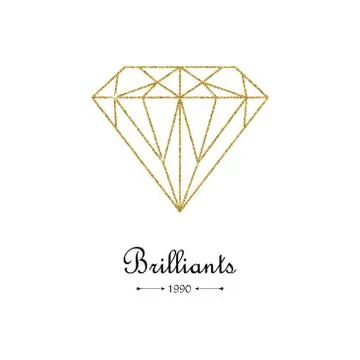 Gemstone faceting gold pattern. Vector illustration. Stock Illustration