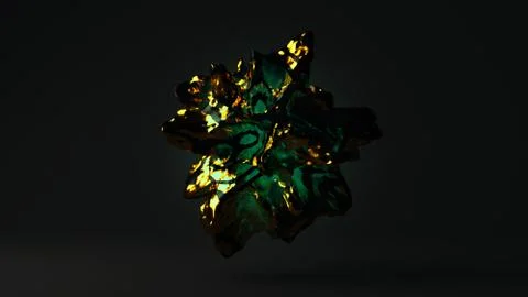 Gemstone With Green Inner Glow, 3D Rendering Illustrazione stock