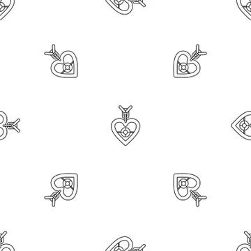 Gemstone heart pattern seamless Illustrazione stock