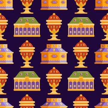 Gemstone jewelry box pattern a polished vector illustration showcasing elegant Stock-Illustration