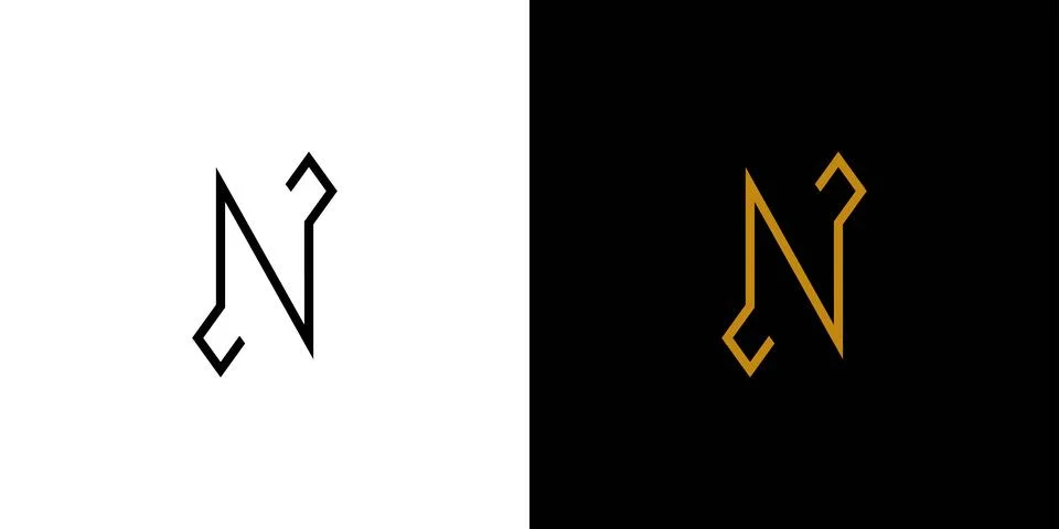 Gemstone logo design with initial letter N is luxurious and unique Stock Illustration