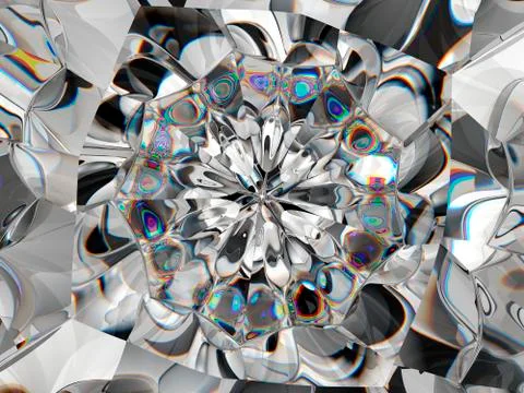 Gemstone or Abstract diamond texture closeup and kaleidoscope Stock Illustration