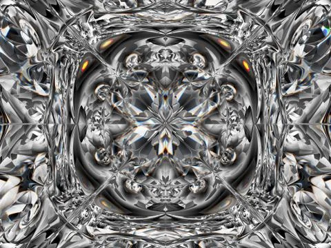 Gemstone or Abstract diamond texture closeup and kaleidoscope Stock Illustration