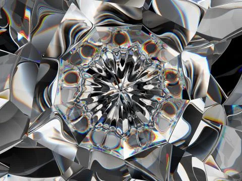 Gemstone or Abstract diamond texture closeup and kaleidoscope Stock Illustration