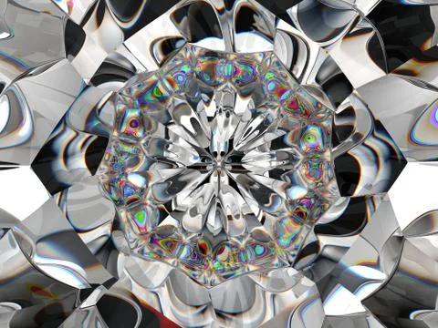 Gemstone or diamond Abstract texture closeup and kaleidoscope Stock Illustration