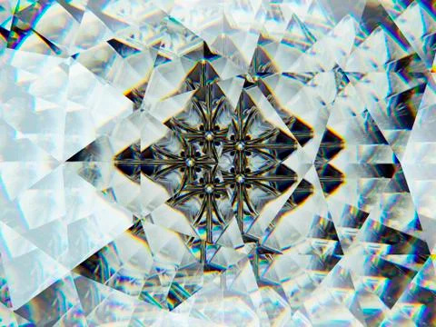 Gemstone or diamond texture closeup and kaleidoscope Illustrazione stock