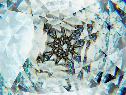 Gemstone or diamond texture closeup and kaleidoscope Stock Illustration