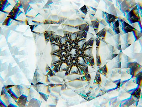 Gemstone or diamond texture closeup and kaleidoscope Stock Illustration