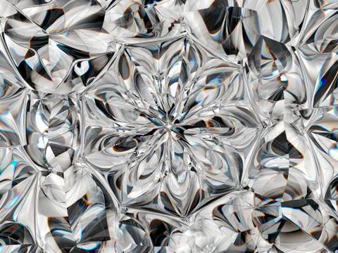 Gemstone or diamond texture closeup and kaleidoscope Stock Illustration